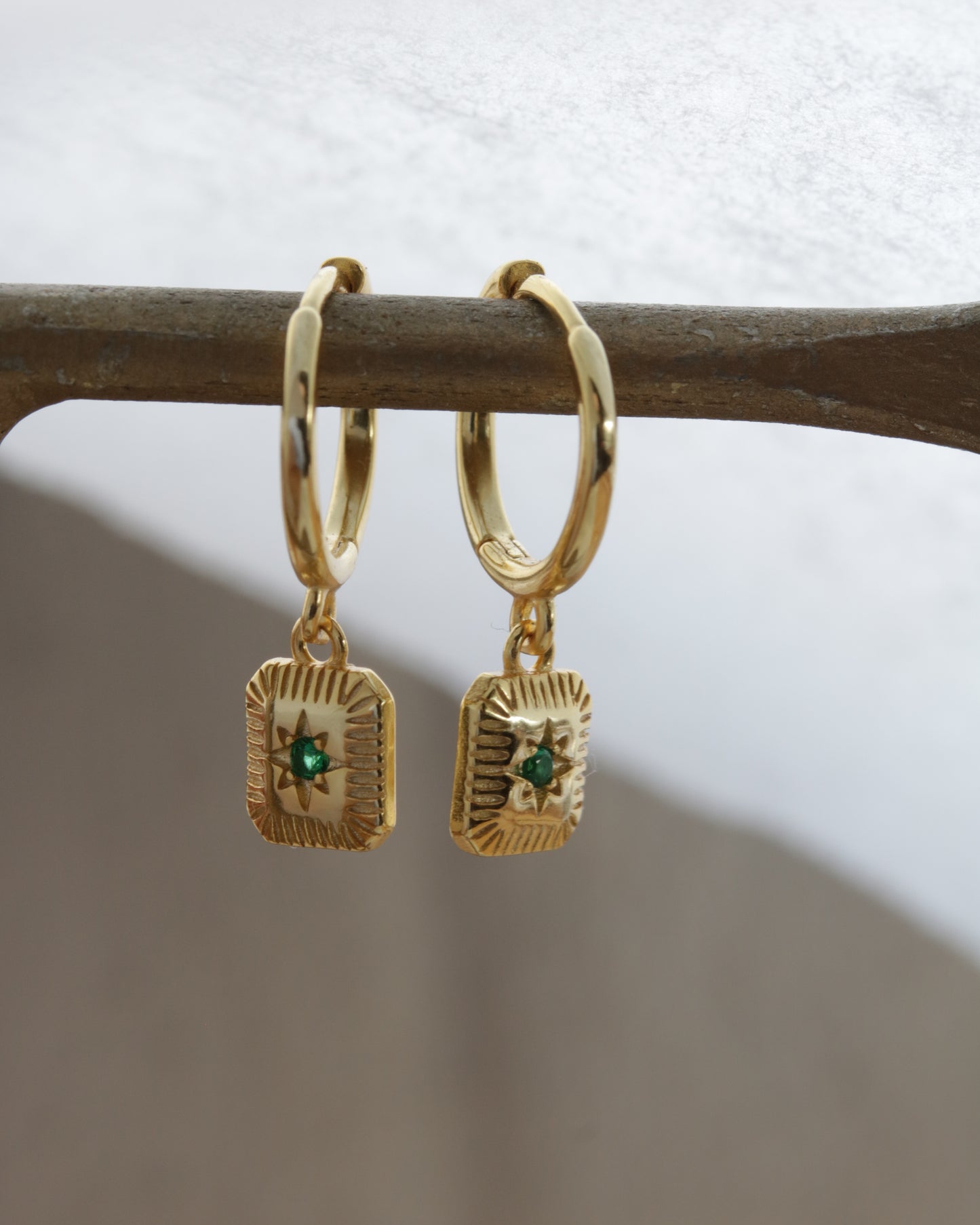 Flint Earrings - Green & Gold