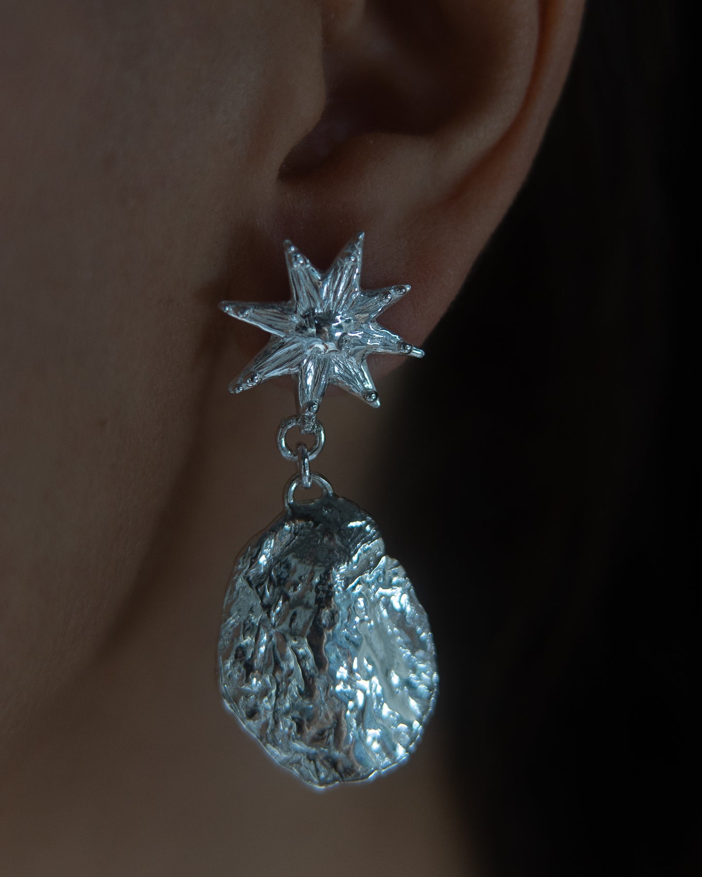 Molten Stars Earrings - Silver