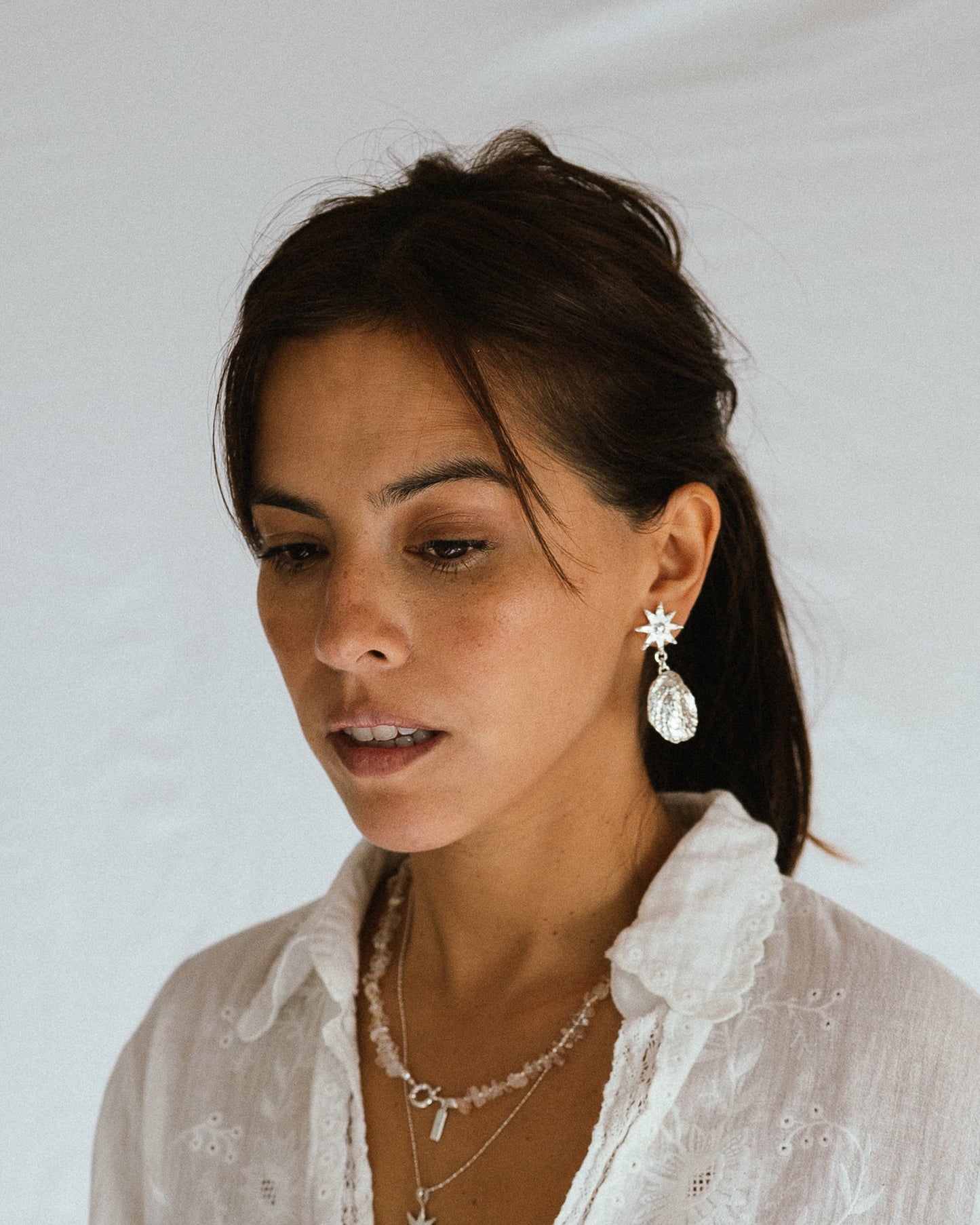 Molten Stars Earrings - Silver