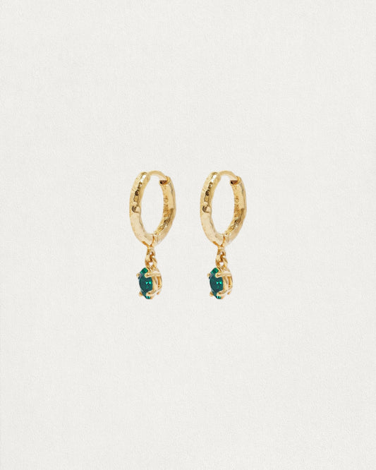 Awen Earrings - Green & Gold