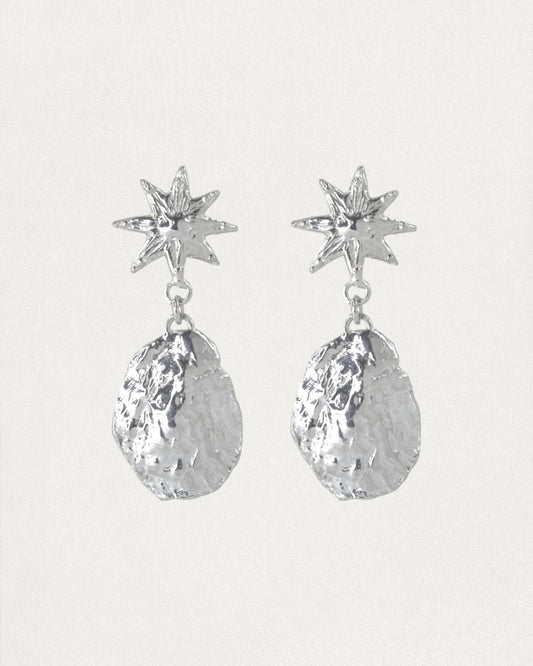 Molten Stars Earrings - Silver